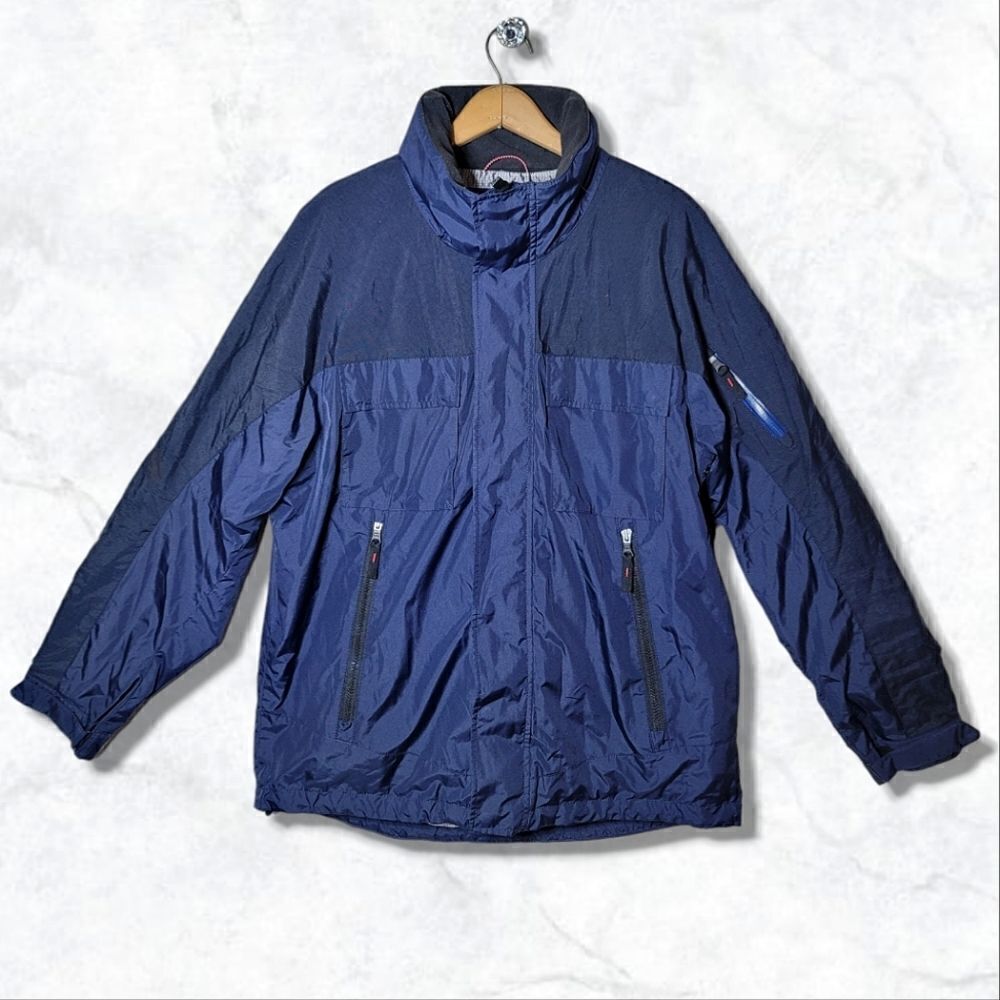 Tommy Hilfiger Performance Blue Hooded Windbreaker Winter Coat